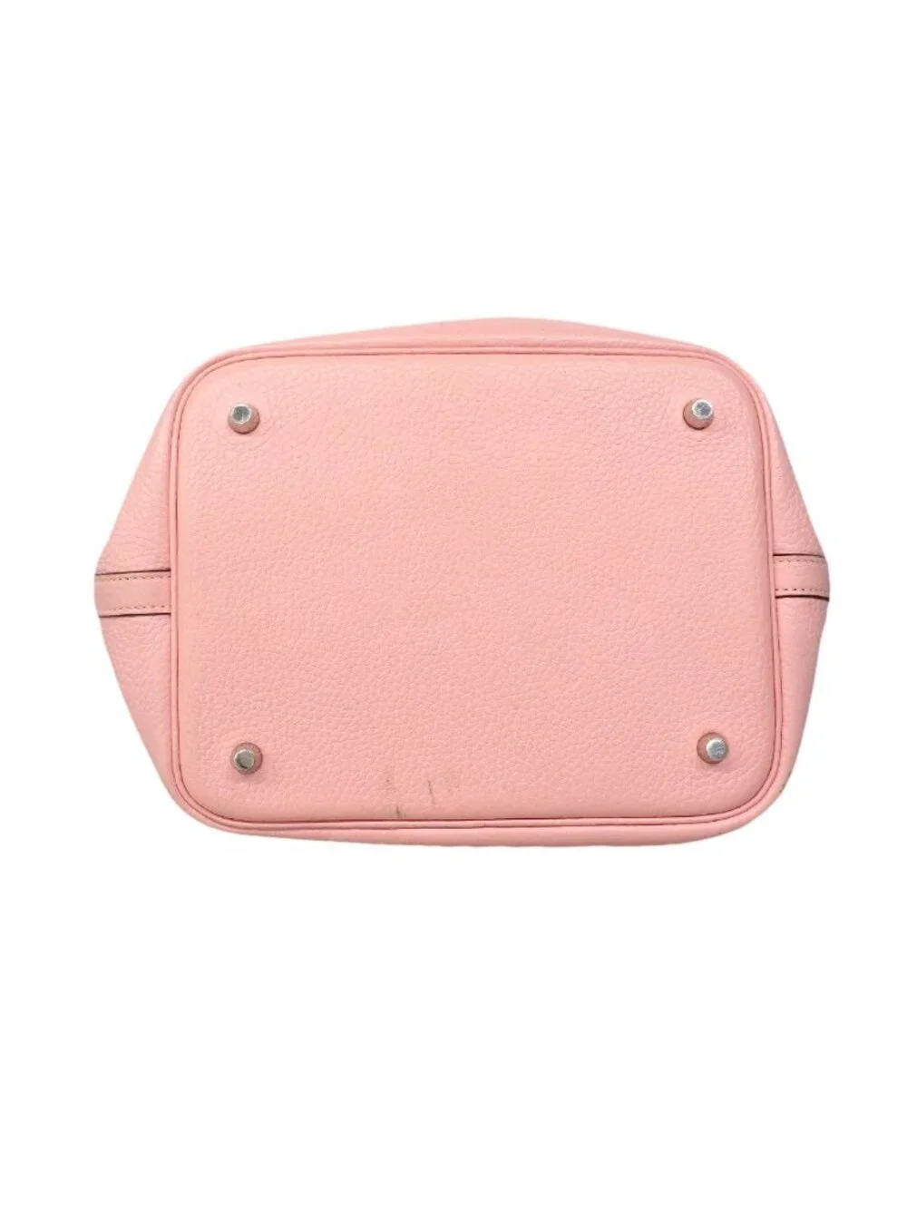 Hermes Handbag Picotin Lock MM Taurillon Clemence Rose Sakura Silver